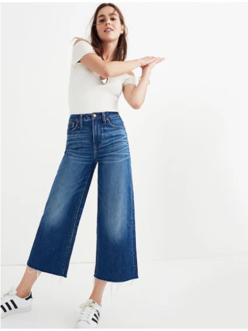 Madewell Wide-Leg Crop Jeans | Size 32 | Medium Wash